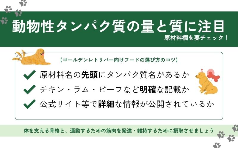 動物性タンパク源が主原料のフードを選ぶ