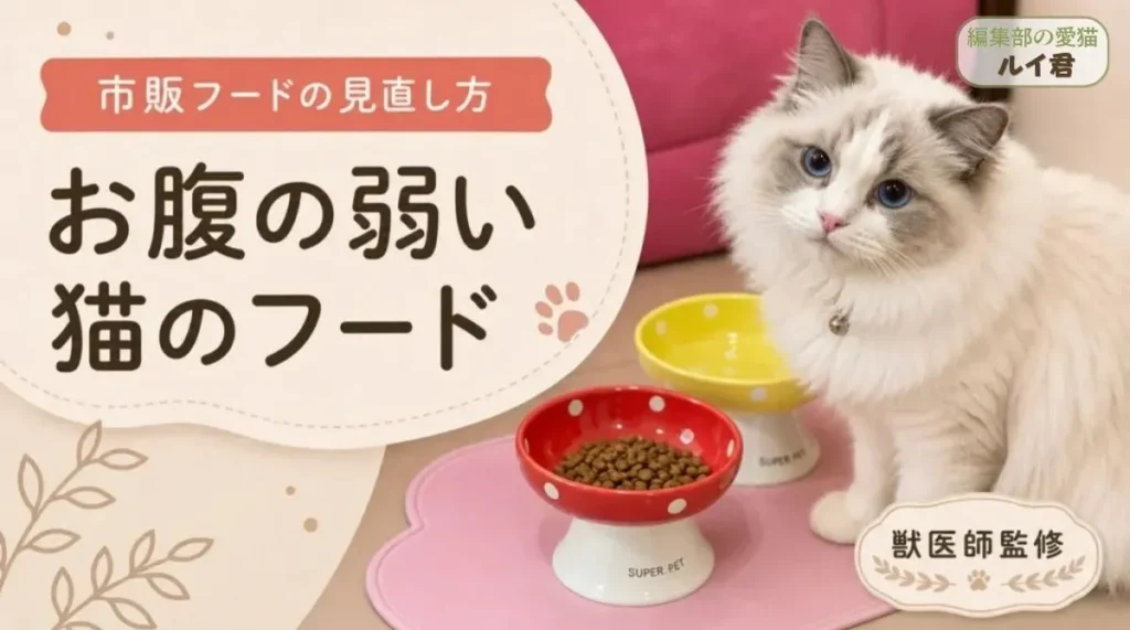 お腹の弱い猫のキャットフードの選び方|下痢・軟便で受診すべきサインと市販フードの見直し方【獣医師監修】