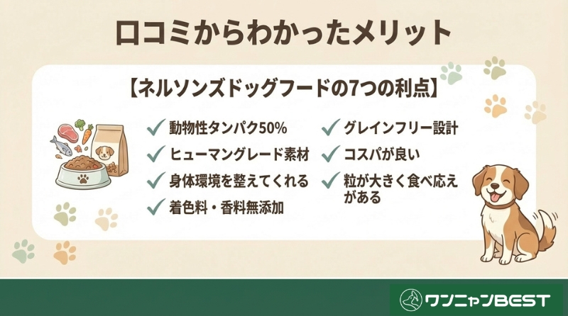 ネルソンズドッグフードの口コミからわかったメリット