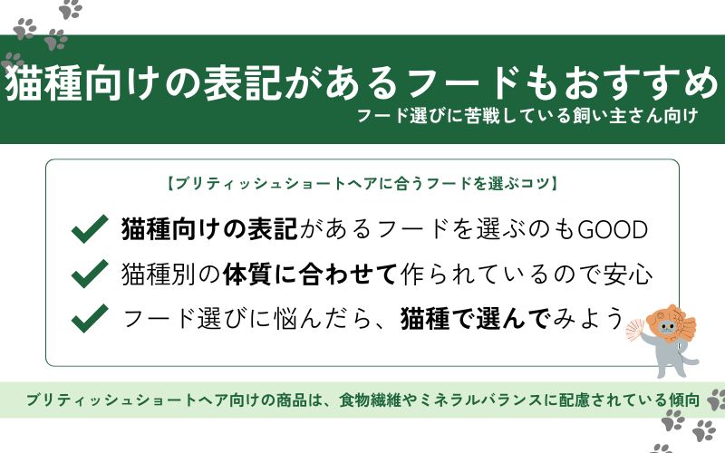 ブリティッシュショートヘア向けの表記で選ぶ