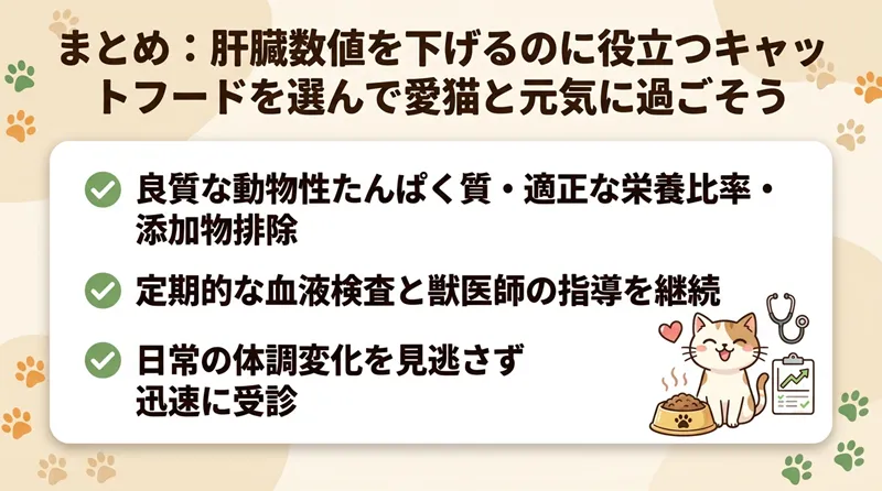 まとめ：肝臓数値を下げるのに役立つキャットフードを選んで愛猫と元気に過ごそう