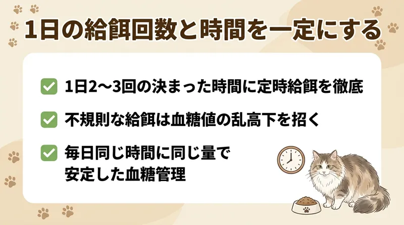 1日の給餌回数と時間を一定にする