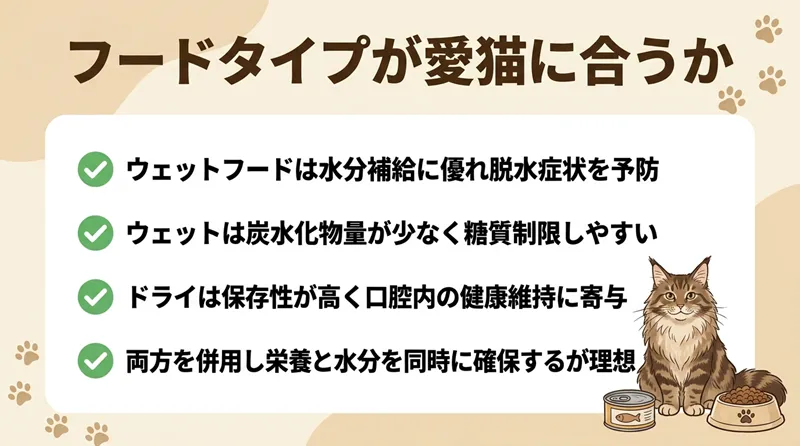 フードタイプが愛猫に合うか