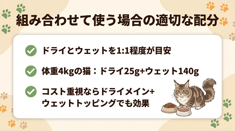 組み合わせて使う場合の適切な配分