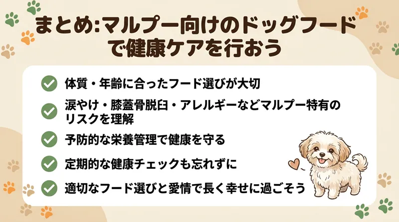 まとめ：マルプー向けのドッグフードで健康ケアを行おう