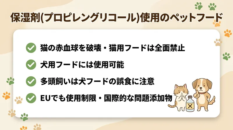 保湿剤（プロピレングリコール）使用のペットフード
