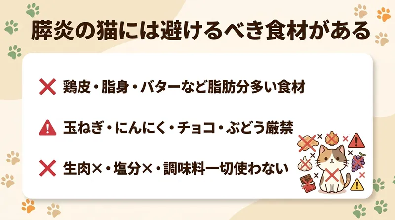 膵炎の猫には避けるべき食材がある