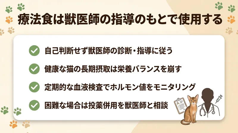 療法食は獣医師の指導のもとで使用する