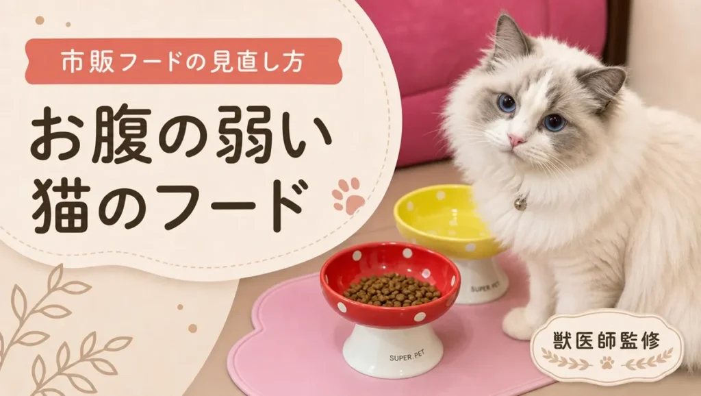 お腹の弱い猫のキャットフードの選び方|下痢・軟便で受診すべきサインと市販フードの見直し方【獣医師監修】(テスト3045)